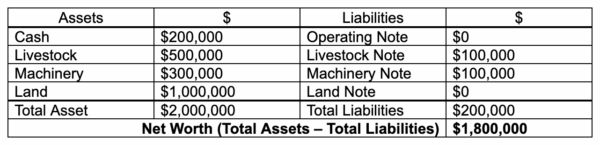 Balance sheet before paying off debt
