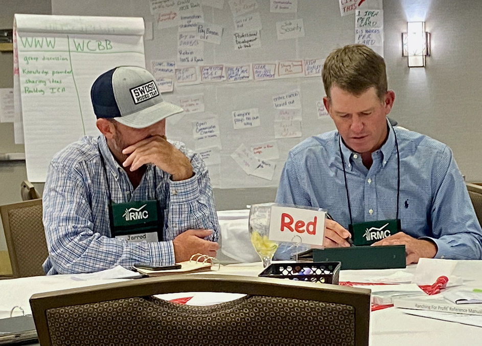 Instructor working with student individually at Ranching for Profit School