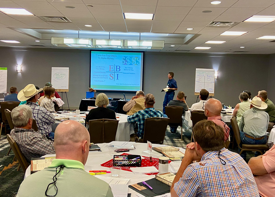 Ranching for Profit instructor giving a powerpoint presentation