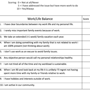 Work/ Life Balance test