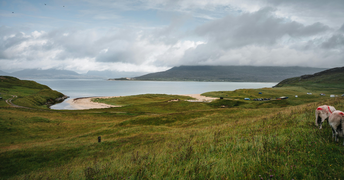 Scenic Landscape of Harris Island in Scotland