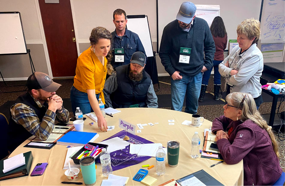 Ranching for Profit School students gathered around a table